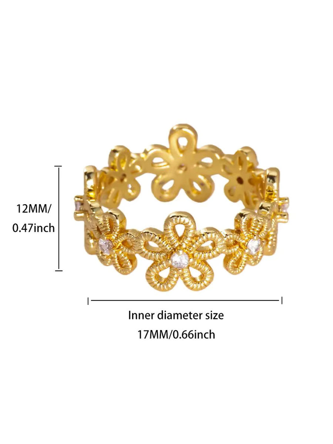 HPTOTMG Ring, Blumen, Zirkonia, Bunt, Damen - Bild 2