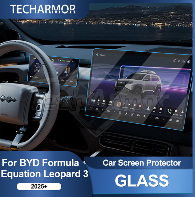 BYD Formula Leopard Titanium 3 Schutzfolien-Set aus gehärtetem Glas für GPS-Navigation und Armaturenbrett, transparent - Bild 1