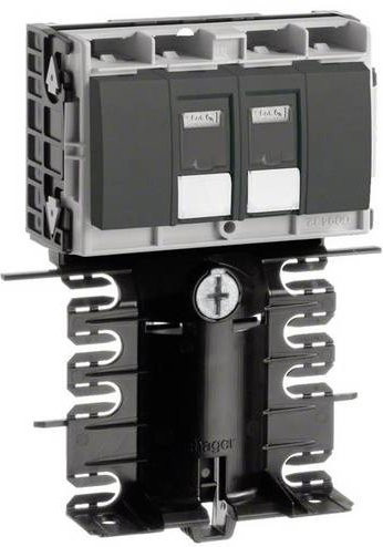 Hager Geräteeinsatz RJ45 Cat.6 für Elektro-Sockelleisten in Graphitschwarz - Bild 1