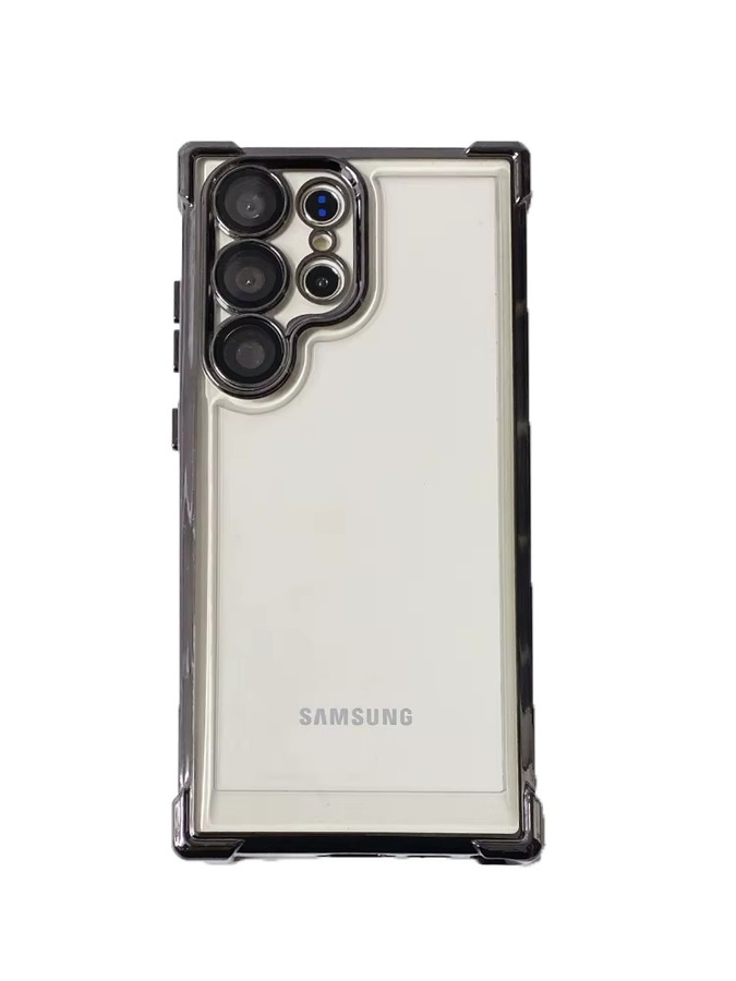 Samsung Schutzhülle mit TPU-Rand und Acryl-Ecken in Silver für S25 Ultra, S24 Ultra Plus, S23 und S22 - Bild 3