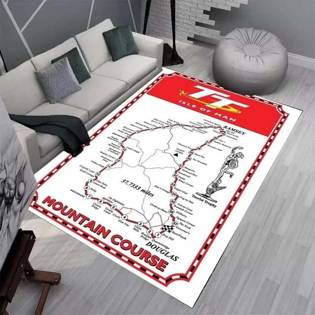 Karpetti Teppich Isle of Man TT Motorradwettbewerb, Mehrfarbig, Polyester, B/T: 120 x 80 cm - Bild 1