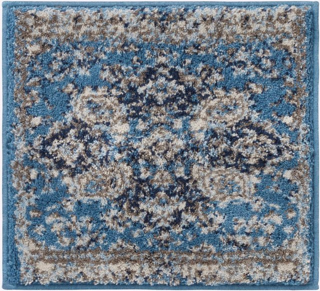 Rutschhemmende Badematte in Orientteppich-Optik mit Grafikdesign, Farbe Blau, 100% Polyacryl, für Fußbodenheizung geeignet - Bild 1