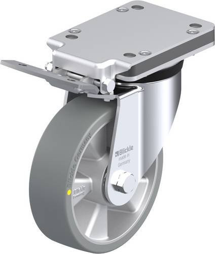 Blickle Lenkrolle LK-ALTH 160K-IS-AS mit Feststeller in Grau und Silber, Rad-Durchmesser: 160 mm, Tragfähigkeit: 600 kg - Bild 1