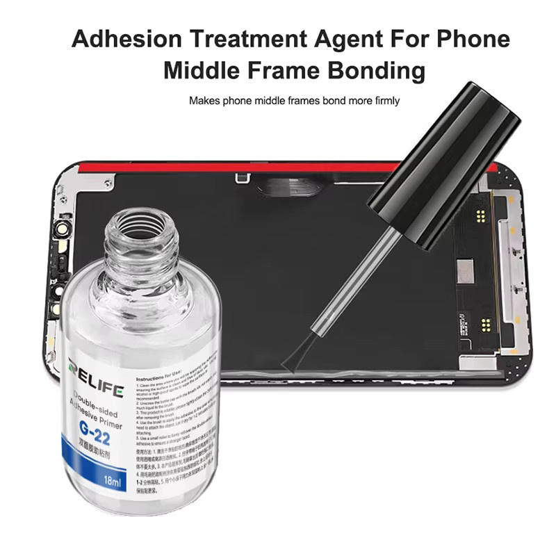 RELIFE G-22 Doppelseitiger Klebstoffprimer Transparent 18ml mit integriertem Pinsel und Gewindeanschluss für die Reparatur von Telefonrahmen, Auto-Kunststoff und Glas - Bild 4