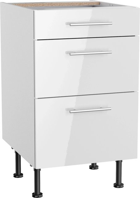 Optifit Küchen-Unterschrank Rurik mit 3 Auszügen in Weiß, B: 50 cm, H: 87 cm, T: 58,4 cm - Bild 1