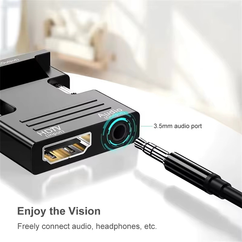 BRYNTHORX HDMI auf VGA Konverter mit 3,5 mm Audio-Anschluss in Schwarz für Laptop, PC, PS4 und Monitor - Bild 3