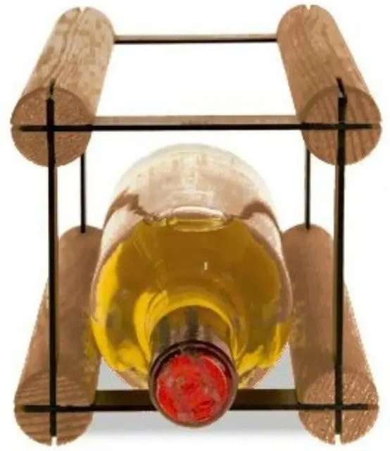 PROREGAL Vinotega Mod Modulares Weinregal aus massivem Kiefernholz, Braun geölt, H x B x T: 12,5 x 12,5 x 24,5 cm - Bild 1
