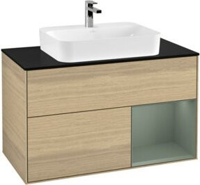 V&B Waschtischunterschrank Finion 100 mit Wandbeleuchtung, lackiert, Breite: 100 cm, Höhe: 50,1 cm, Tiefe: 50,1 cm - Bild 1