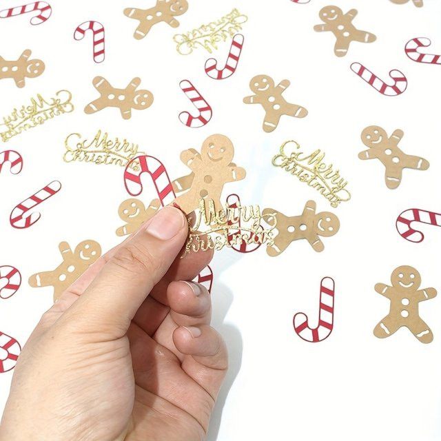 WakaParty 100er Set Glitter Lebkuchen Tischkonfetti für Weihnachten in Multicolor - Bild 1