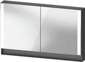 Duravit Uni Spiegelschrank Typ F Qatego mit 2 Türen, wandhängend, Farbe: Graphitgrau, B/H/T: 120 x 75 x 15,5 cm, mit LED-Beleuchtung und Sensorschalter - Bild 1