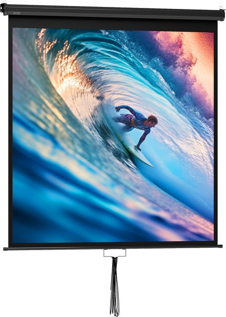 HOMCOM Beamer Leinwand 85 Zoll in Schwarz und Weiß für Heimkino und Büro-Präsentationen, B/H: 152 x 152 cm - Bild 1