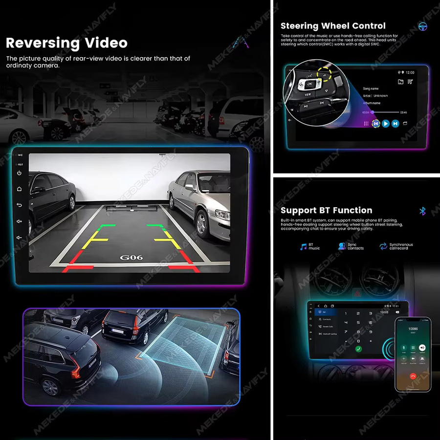 STRONGNAVI Kabelloses 9-Zoll Autoradio mit CarPlay und Android Auto für Mercedes-Benz B-Klasse, Vito, Viano und Sprinter in Schwarz - Bild 3