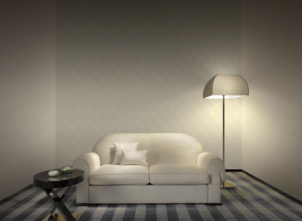 Armani Casa Tapete Oberon 9032 in Beige, Grün und Grau mit abstraktem Design - Bild 1
