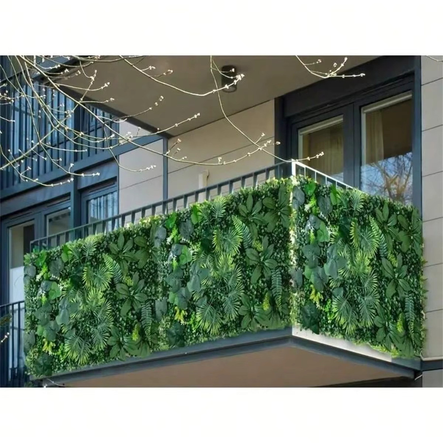 Künstliche grüne Wandpaneele aus Kunststoff als Dschungelgras-Dekoration für Garten, Terrasse und Veranstaltungen - Bild 1