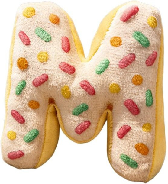 Alphabet Donut Buchstaben Plüschkissen aus Polyester in Beige, Durchmesser: 40 cm - Bild 1