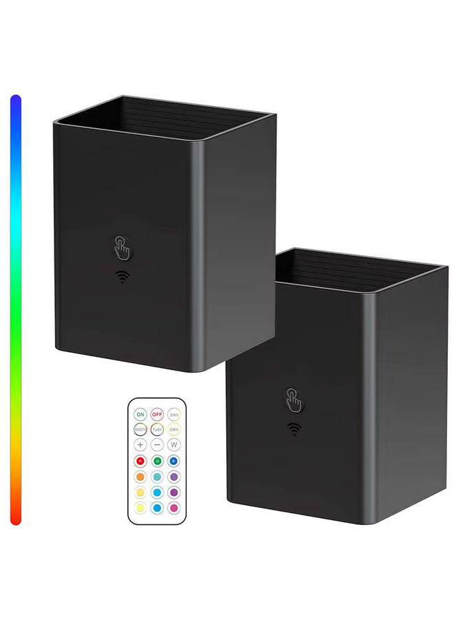 UMEXUS 2er Set RGB Wireless LED Wandleuchten in Schwarz mit stufenloser Dimmung, Up-and-Down-Lichteffekt und wiederaufladbarem 4000mAh Akku - Bild 6