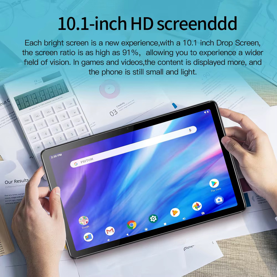 BDF-Y7 Android Tablet 10,1 Zoll mit 8 GB RAM, 256 GB ROM, Android 13, 5G WiFi und 4G Mobilfunk, Grau - Bild 2