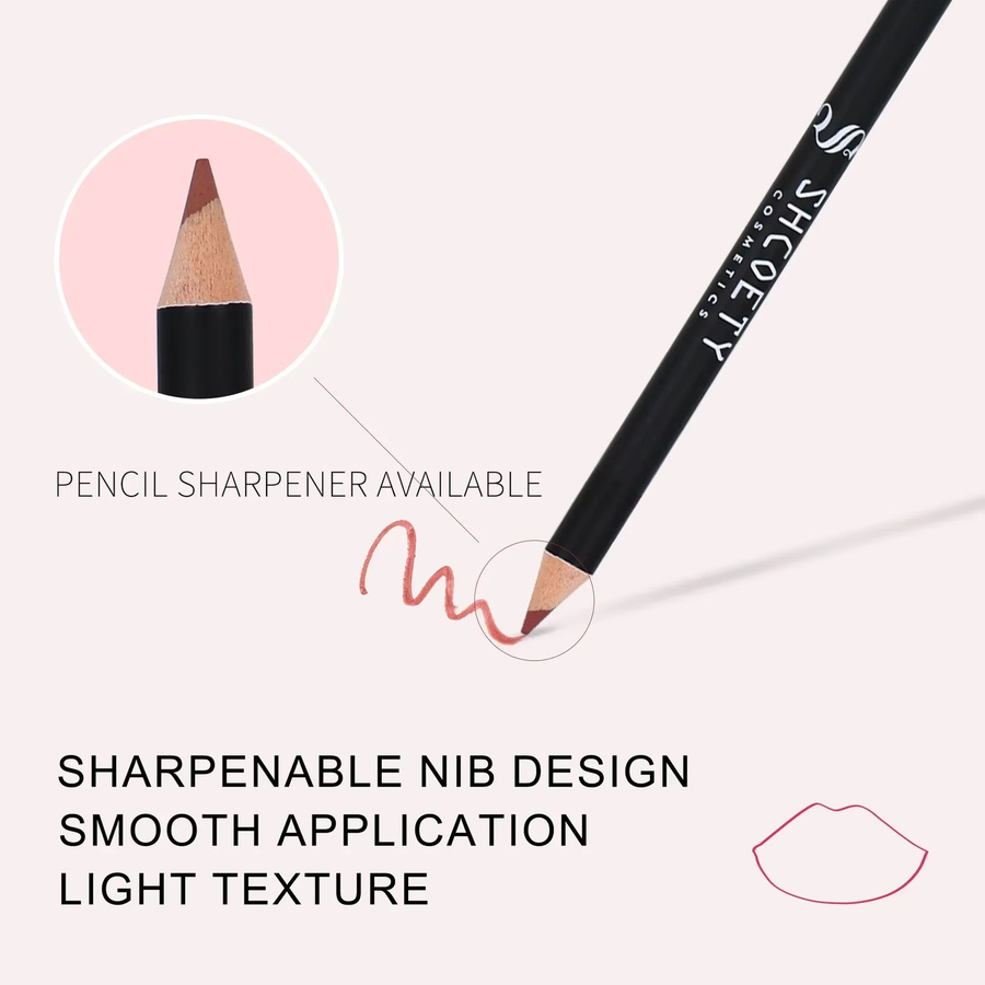 SHCOETY Lippenstift- und Lipliner-Set, 12 Farben, Nude, Matte - Bild 3