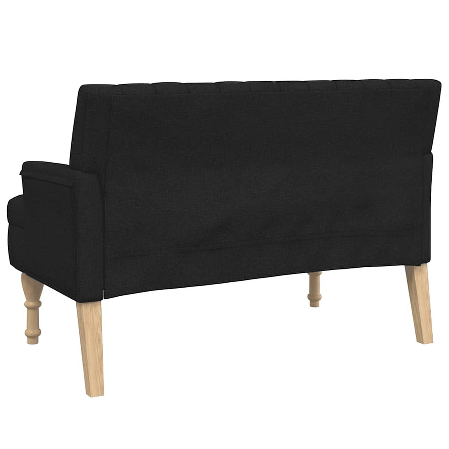 vidaXL Sitzbank mit Kissen in Schwarz im Antik-Stil mit vertikalem Linienmuster, B/T/H: 113 x 64,5 x 75,5 cm - Bild 3