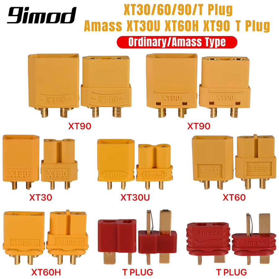 Amass XT30U XT60H XT60 XT30 XT90 T-Stecker Rundsteckverbinder männlich und weiblich - Bild 2