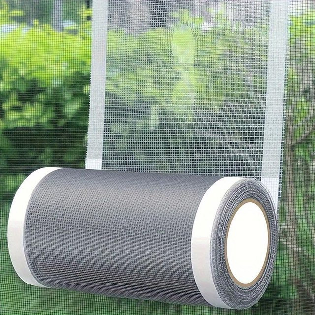 Zorioneko Reparaturband für Fenster und Fliegengitter aus Polyester in Grau, Selbstklebende Netzfolie zur Reparatur von Rissen und Löchern, Breite: 7 cm, Länge: 5 m - Bild 1