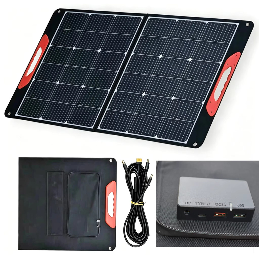 JINGYANGPV Tragbares faltbares Solarpanel mit ETFE-Technologie, 35W bis 100W, Schwarz, mit USB-A und USB-C Schnellladefunktion für Camping und Wohnmobil - Bild 4