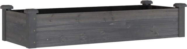 vidaXL Hochbeet aus Massivholz Tanne mit Einsatz, Grau, B/T/H: 120 x 45 x 25 cm - Bild 1