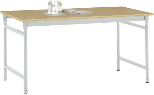 Manuflex Beistelltisch BASIS BB3035.7035 mit Multiplex-Tischplatte in Lichtgrau RAL 7035, B/T/H: 125 x 60 x 78 cm - Bild 1
