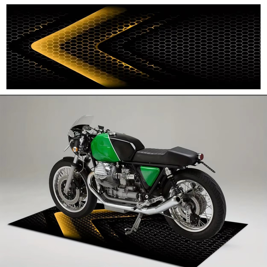 VIKAMA Premium-Flanell-Motorradteppich als rutschfeste und schmutzabweisende Parkmatte, B/T/H: 120 x 40 x 40 cm - Bild 1
