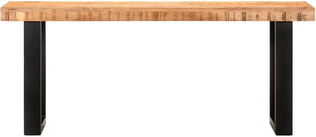 vidaXL Sitzbank aus Mango-Massivholz und Stahl in Braun, B/T/H: 110 x 35 x 46 cm - Bild 1