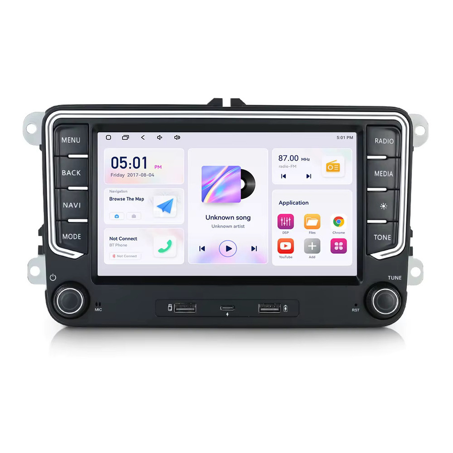STRONGNAVI 7 Zoll Autoradio Stereo mit GPS Navigation und Android Auto sowie Car Play in Schwarz für VW Golf 5 6 Polo Passat B6 B7 CC und Skoda Jetta - Bild 6