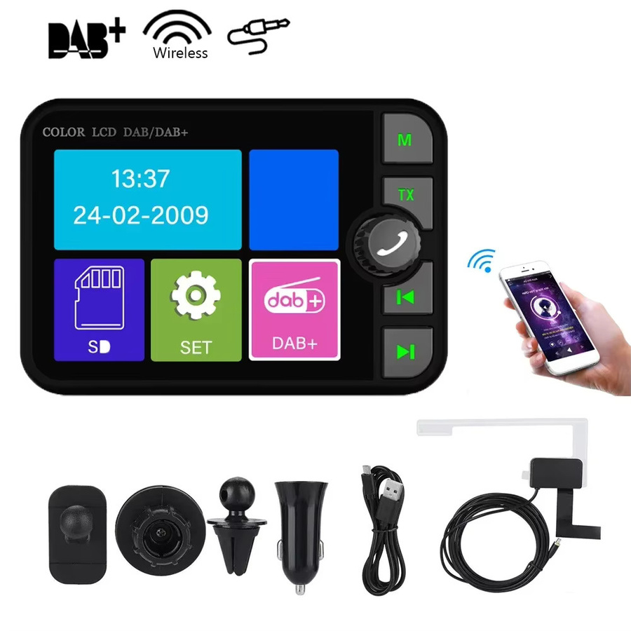 Digitaler DAB/DAB+ und FM Radio Empfänger mit Bluetooth und MP3 Player für europäische Autos, 2,4-2,8 Zoll LCD Display, Schwarz - Bild 6