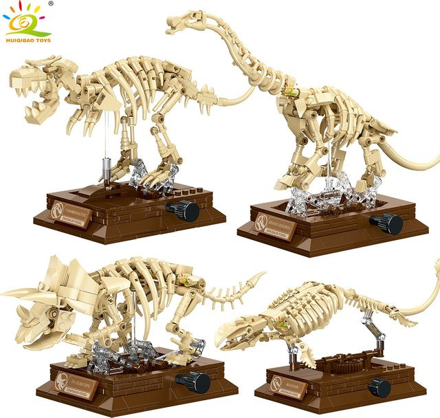 HUIQIBAO Jurassic-Serie Dinosaurier-Skelett-Fossil-Modell-Bausteine - Bild 1
