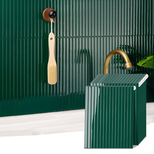 10 Stück wasserdichte 3D Wandaufkleber von Vividtiles in Grün zur DIY Renovierung für Küchen- und Badezimmerfliesen - Bild 1