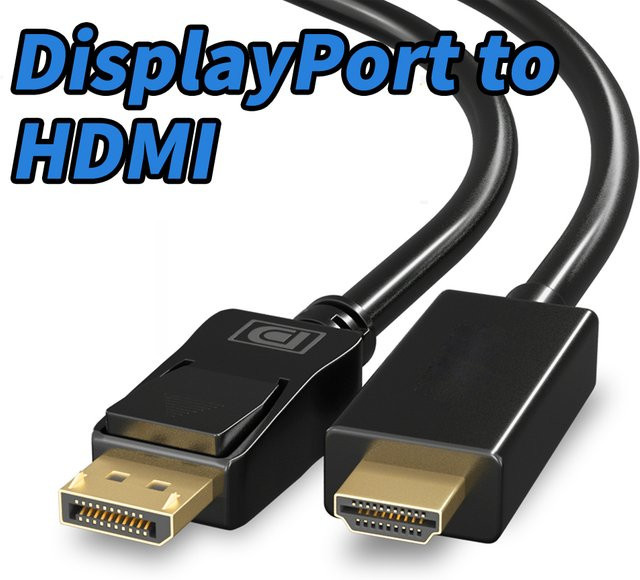 VBDWRM DisplayPort-auf-HDMI-Kabel in Schwarz für 4K UHD und 1080P bei 60 Hz - Bild 1