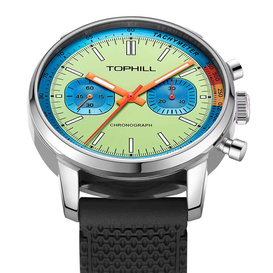 TOPHILL Chronograph, Handaufzug, Edelstahl, Silber, 40 mm, Herren - Bild 2