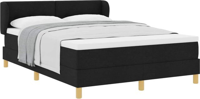 vidaXL Boxspringbett mit Matratze in Schwarz und Creme, modernes Design mit Taschenfederkern, B/T: 90 x 200 cm - Bild 1
