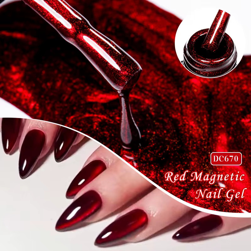 Mtssii Magnetischer Gel-Nagellack, Weinrot, 7 ml, Glänzend - Bild 3