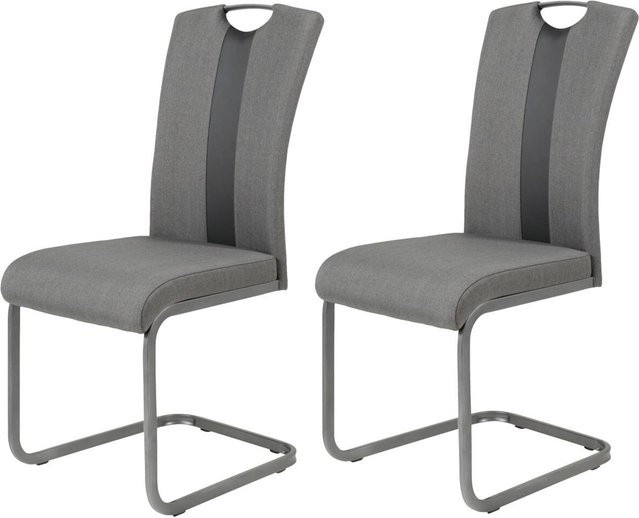 Hela Schwingstuhl Amber 2er Set in Anthrazit und Schwarz aus Webstoff und Kunstleder B/H/T: 43 x 98 x 56 cm - Bild 1