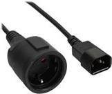 InLine Netzadapter Kabel 30er Pack, Kaltgeräte C14 auf Schutzkontakt Buchse, Schwarz, 1m - Bild 1