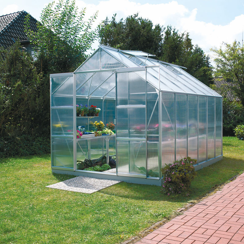 Vitavia Gewächshaus Uranus 9900 in Silber mit 9,9 m² Fläche und 6 mm Polycarbonat-Verglasung - Bild 3