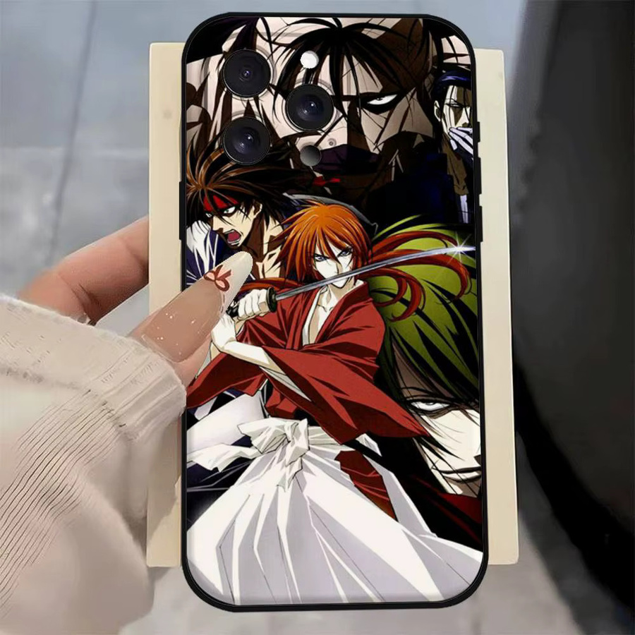 Matte Silikon Handyhülle im Anime Rurouni Kenshin Design für iPhone Modelle, Mehrfarbig - Bild 4