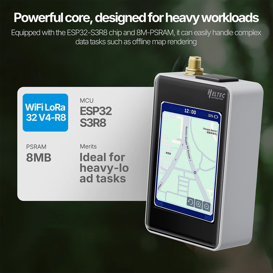 Heltec WiFi LoRa 32 V2 Erweiterungs-Kit mit ESP32, SX1262, WiFi, Bluetooth und 2,8 Zoll Touchscreen-Display für LoRaWAN und Meshtastic - Bild 4