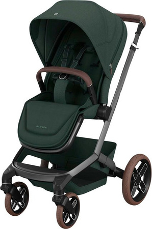 Maxi-Cosi Kombikinderwagen Fame Travel-Set 4in1 in Grün inklusive Babyschale Pebble 360 Pro 2, Isofix-Basis FamilyFix 360 Pro und Wickeltasche