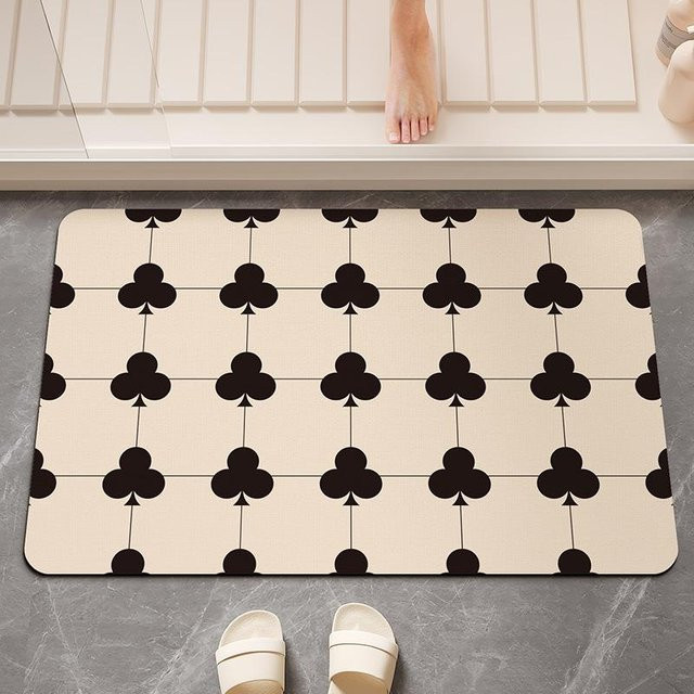 Rutschfeste Kieselgur Fußmatte von Yiran Furniture in Beige, wasserabsorbierend und schmutzabweisend, B/T: 80 x 50 cm - Bild 1