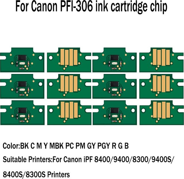 Canon PFI-306 Patronenchip für Tintenpatronen der iPF-Serie iPF8400 iPF9400 iPF8300 iPF9400S iPF8400S iPF8300S in Grün - Bild 1