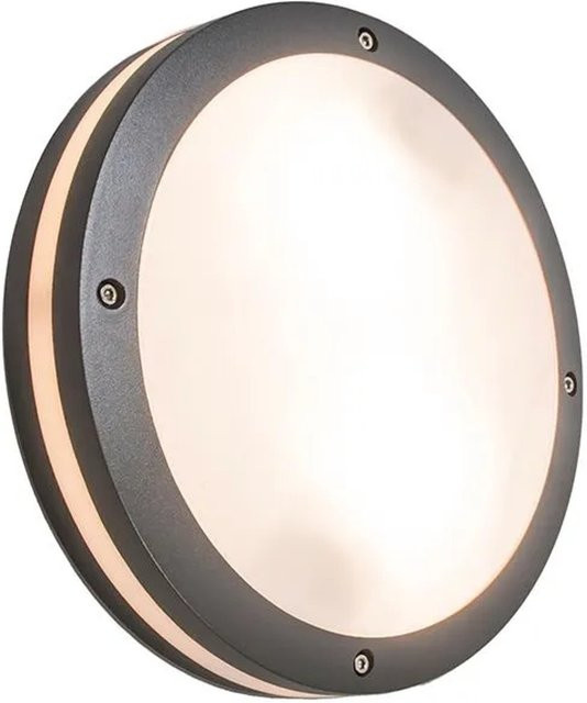 QAZQA Glow Wand- und Deckenleuchte Dunkelgrau, 2-flammig, IP54, E27, minimalistisches Design für Badezimmer, Garten und Terrasse - Bild 1