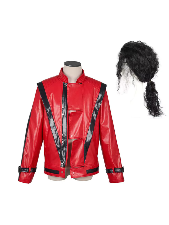 Michael Costumes Thriller Rote Lederjacke, Unisex, Rot - Bild 3