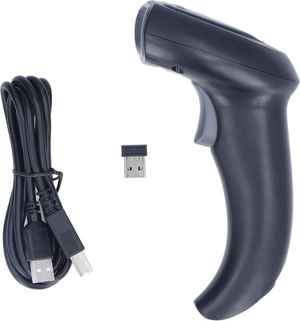 Kabelloser 2D Barcode Scanner und QR-Code Reader in Schwarz mit integriertem Akku und USB-A Anschluss - Bild 1