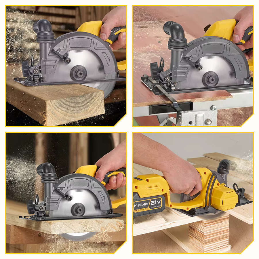 MELLWIN Bürstenlose Handkreissäge 150 mm Gelb, kompatibel mit Makita 18 V LXT Akku - Bild 5